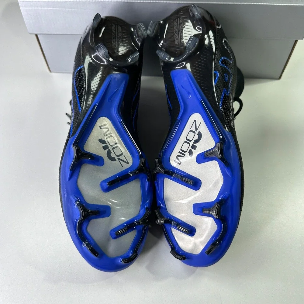 Nike Zoom Superfly 9 Elite FG Black Blue DJ4977-040 Men's 7/Women 8.5 Cleats NEW
